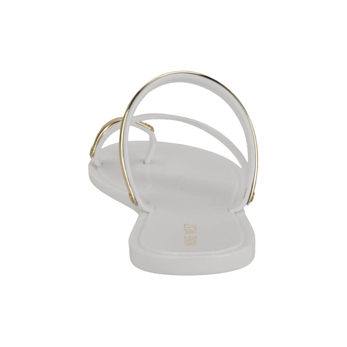 NINE WEST SEASHELL3 WHITE/GOLD13842/FT PVC MOLDED