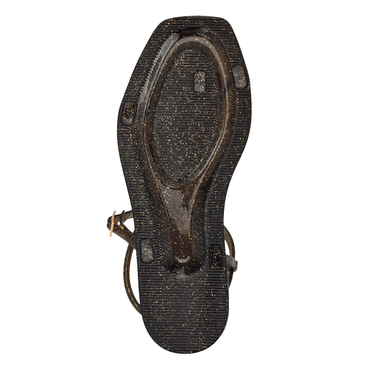 NINE WEST SHELLS3 BLACK WITH GOLD GLITTER/TRANSP