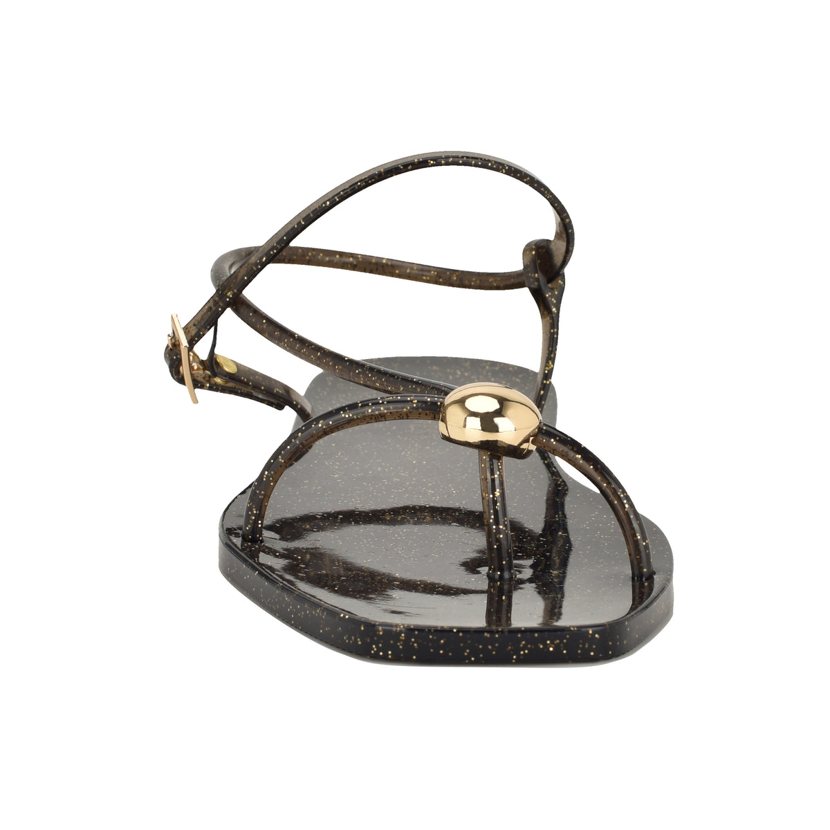 NINE WEST SHELLS3 BLACK WITH GOLD GLITTER/TRANSP