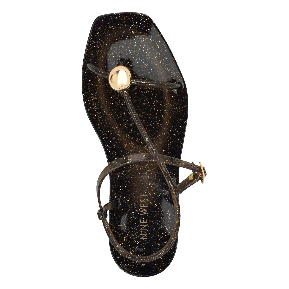 NINE WEST SHELLS3 BLACK WITH GOLD GLITTER/TRANSP