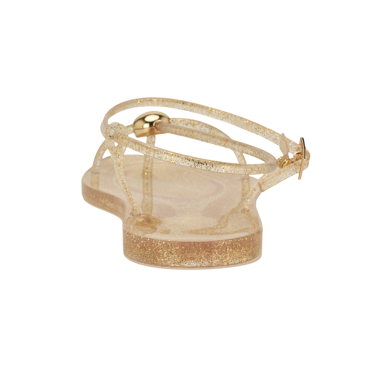 NINE WEST SHELLS3 CLEAR WITH GOLD GLITTER14173