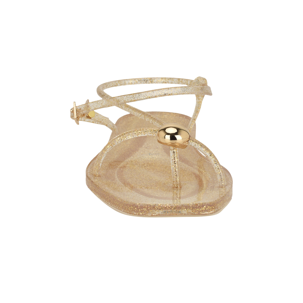 NINE WEST SHELLS3 CLEAR WITH GOLD GLITTER14173