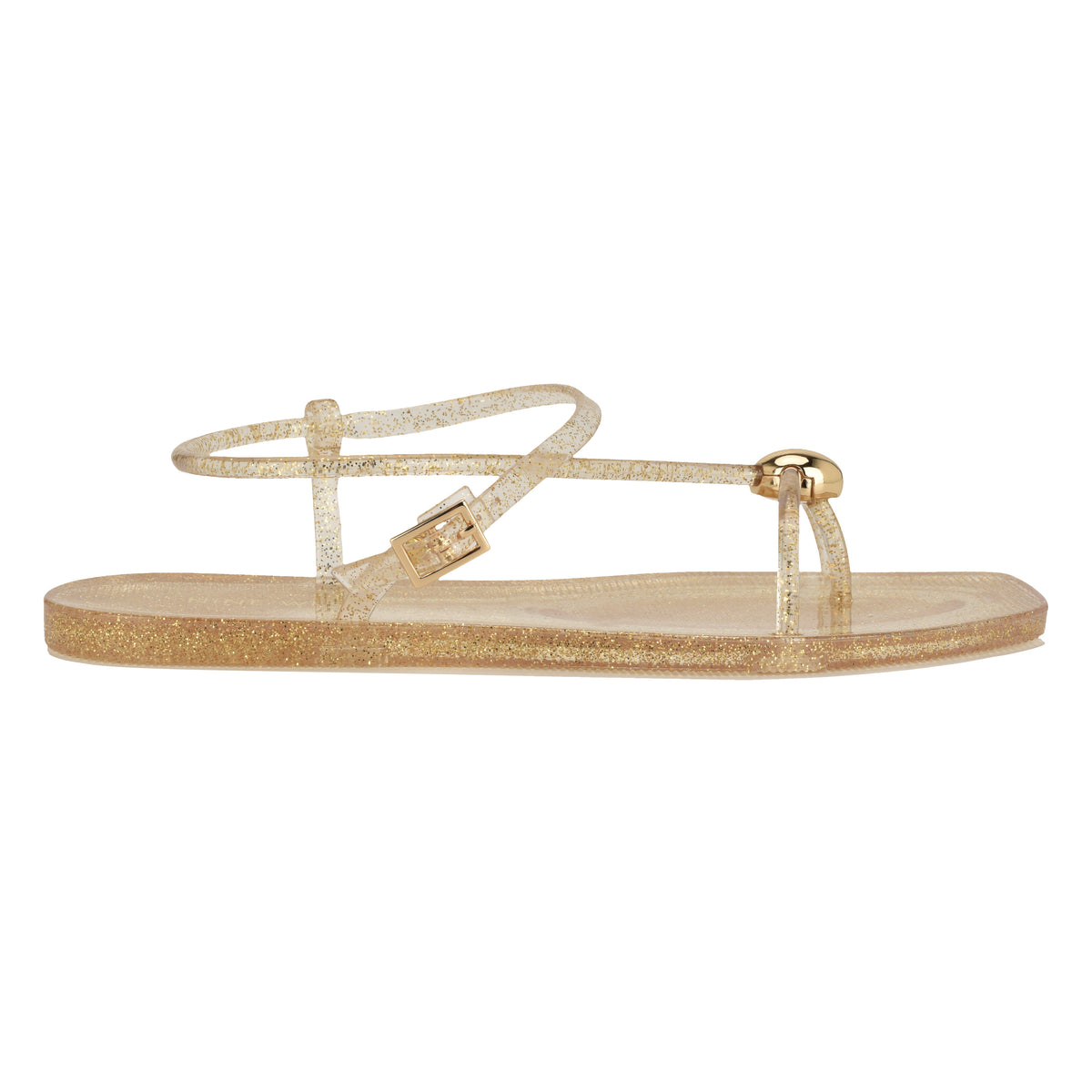 NINE WEST SHELLS3 CLEAR WITH GOLD GLITTER14173