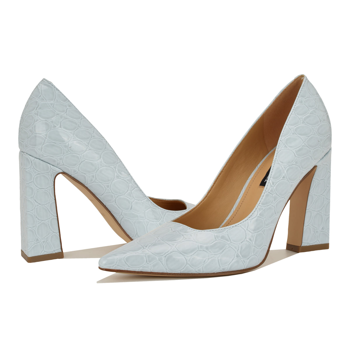 NINE WEST TAMANT3 BABY BLUE24/PATENT ROUND CROCO