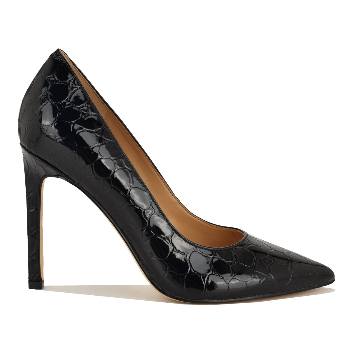 NINE WEST TATIANA3 BLACK/PATENT ROUND CROCO PU