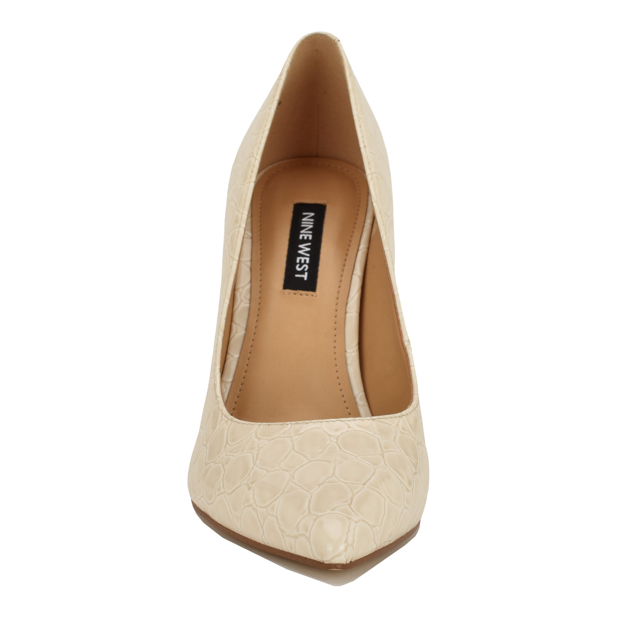 NINE WEST TATIANA3 CHIC CREAM/PATENT ROUND CROCO