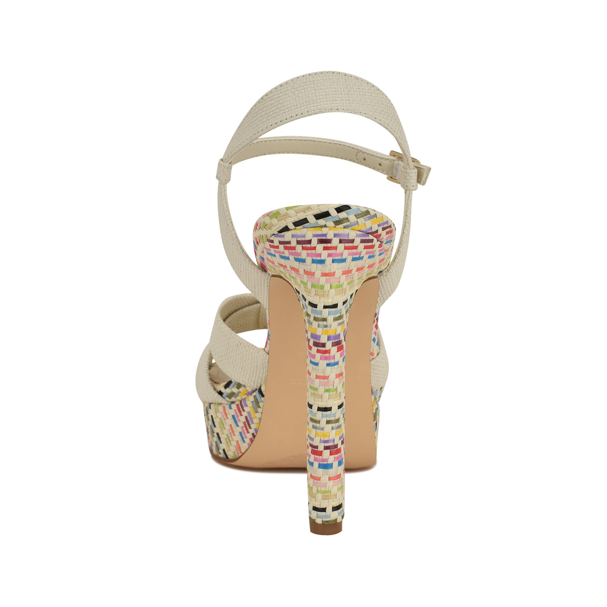 NINE WEST WINDEE2 LT CHIC CREAM/WOVEN RAFFIA JH2