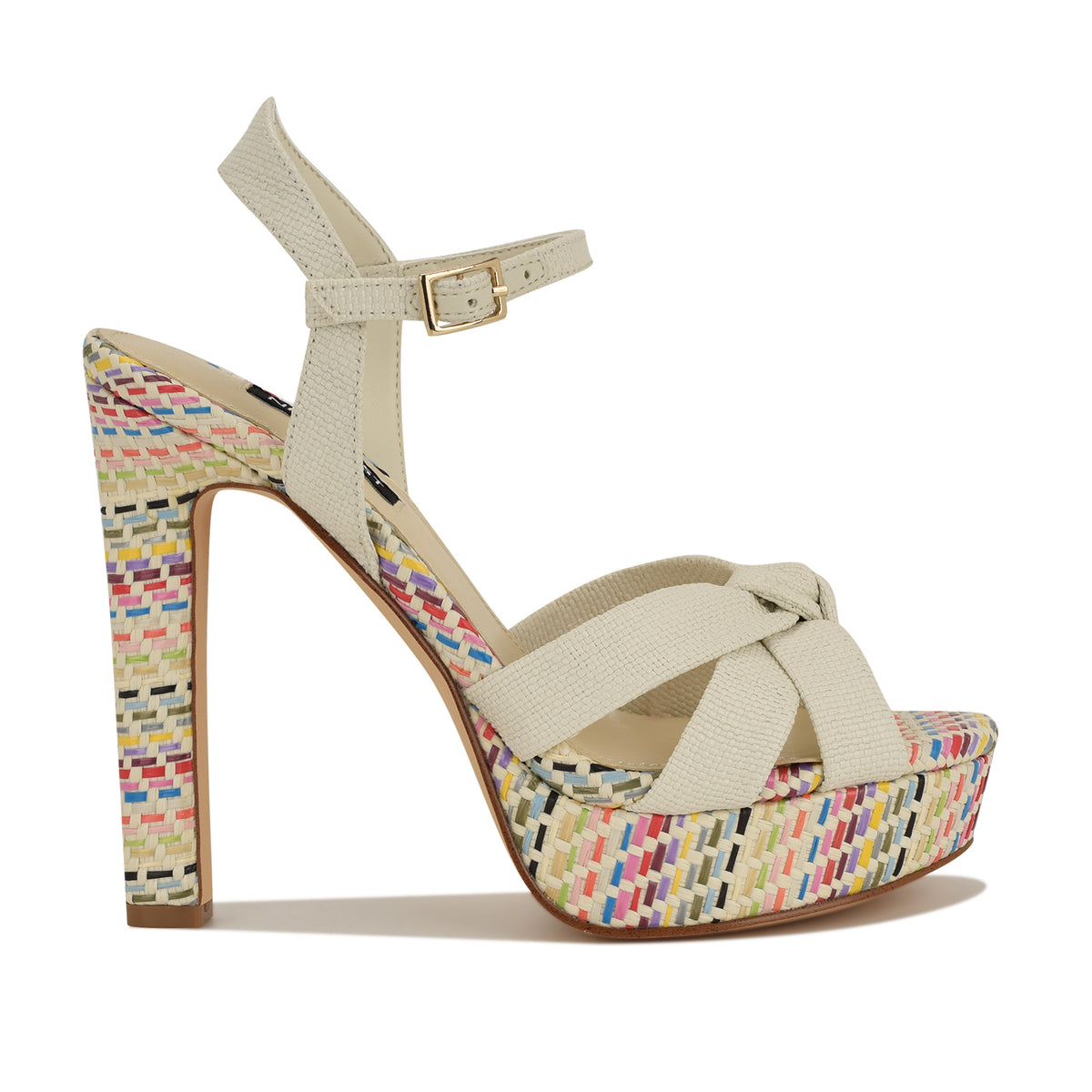 NINE WEST WINDEE2 LT CHIC CREAM/WOVEN RAFFIA JH2
