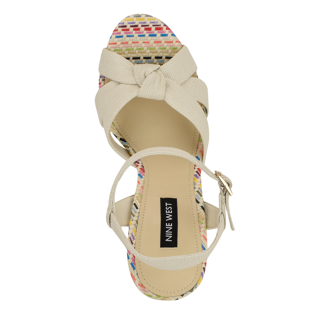 NINE WEST WINDEE2 LT CHIC CREAM/WOVEN RAFFIA JH2