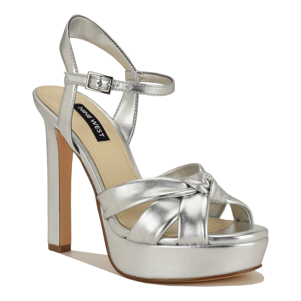 NINE WEST WINDEE3 SILVER/SN SOFT METALLIC PU WIT
