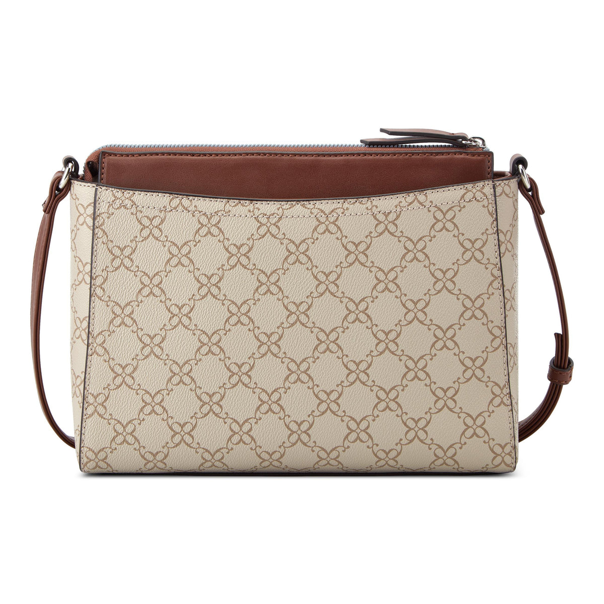 Nine West Handbags BOWIE MINI TOP ZIP CROSSBODY MUSHROOM LOGO/ MAHOGANY