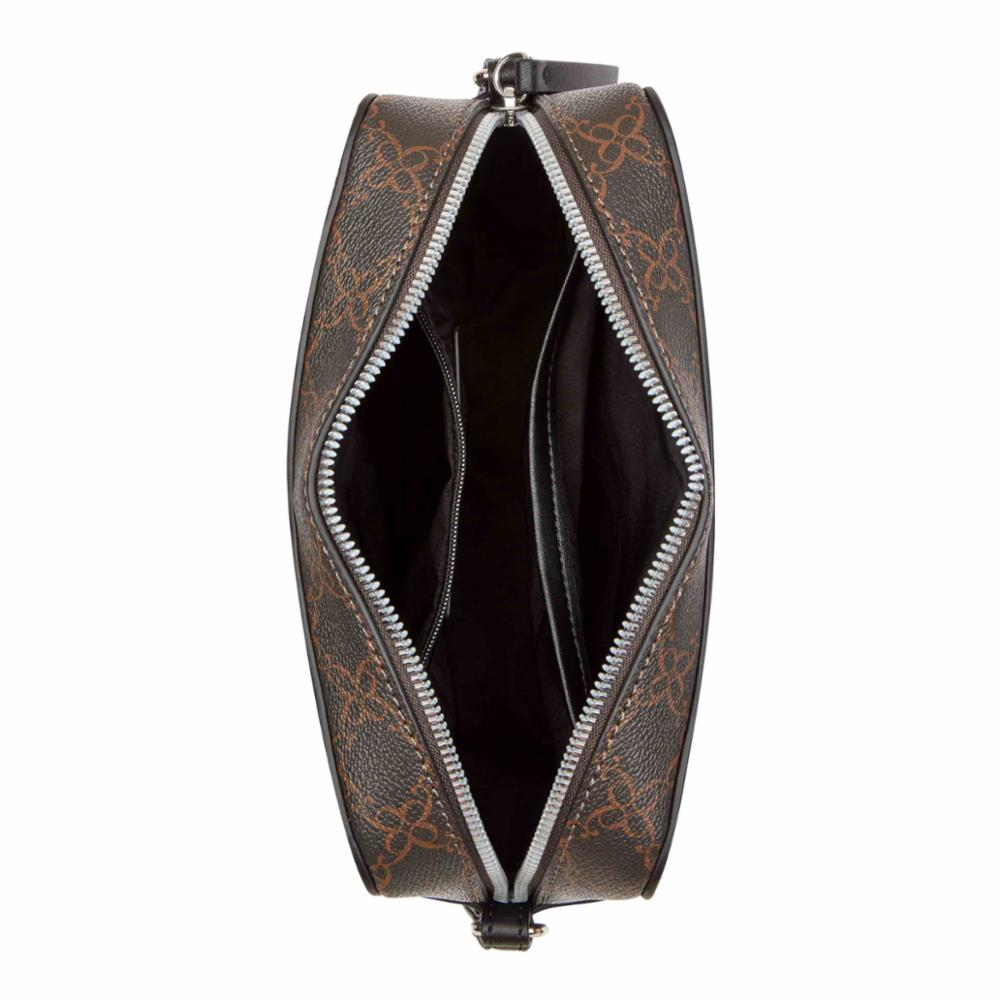 Nine West Handbags BOWIE MINI CAMERA CROSSBODY BROWN LOGO/BLACK