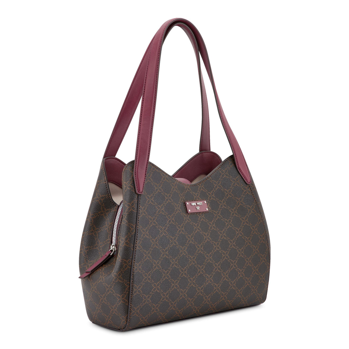 Nine West Handbags KITT 3 COMP CARRYALL BROWN/BOYSENBERRY