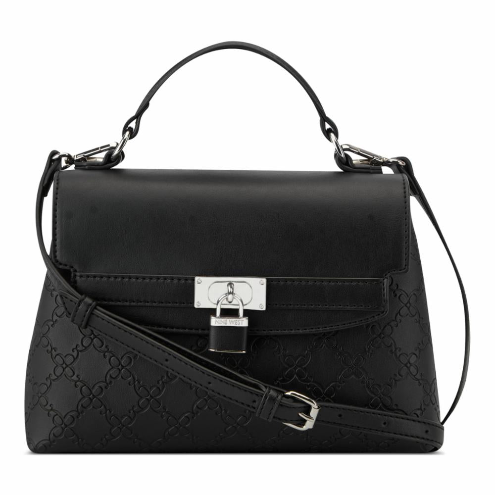 Nine West Handbags JOSEY TOP HANDLE FLAP BLACK