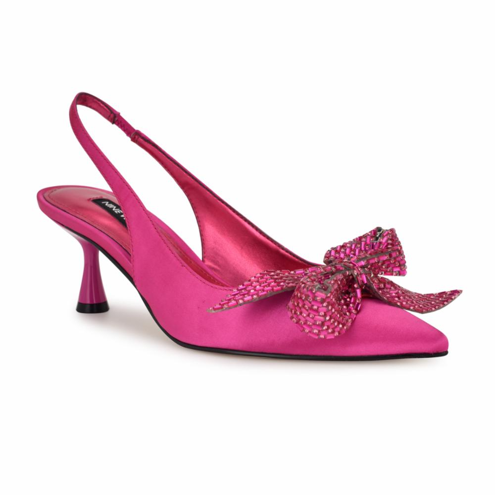 Nine West RILLS2 BRIGHT PINK549/CRYSTAL SATIN