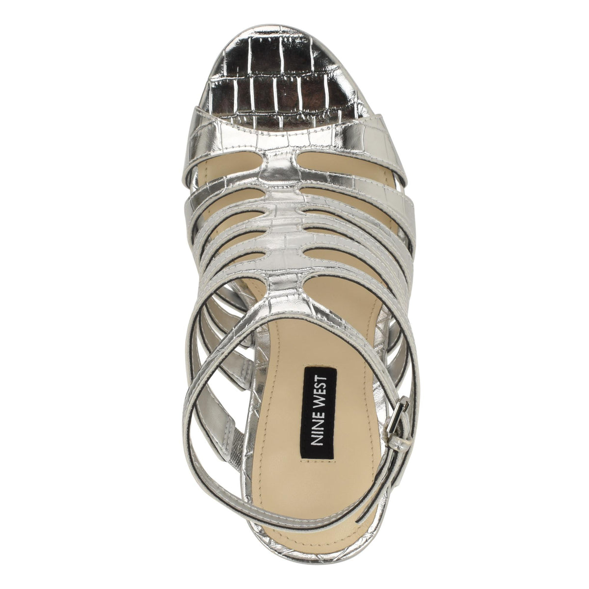 Nine West SALEEN3 SILVER/YS METALLIC PATENT CROC